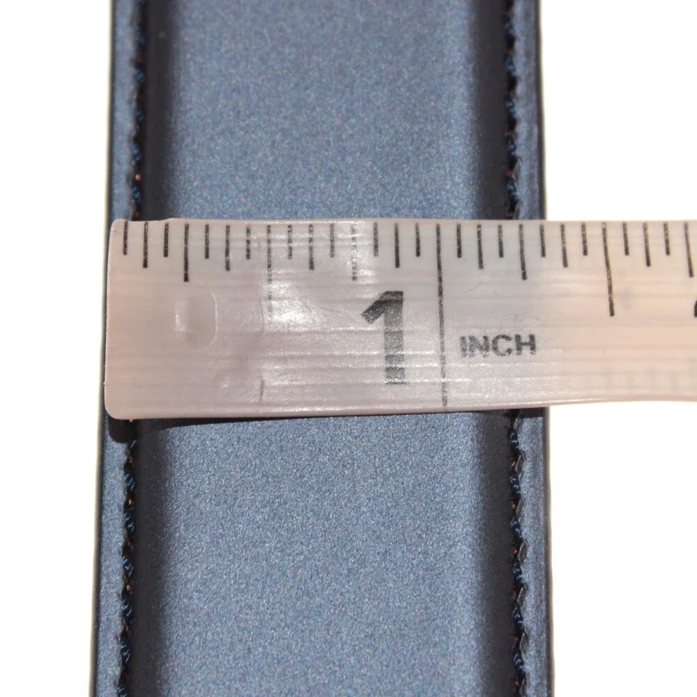 Di Bianco NWT Cut to Size Dress Belt In Solid Navy Blue Leather One Size